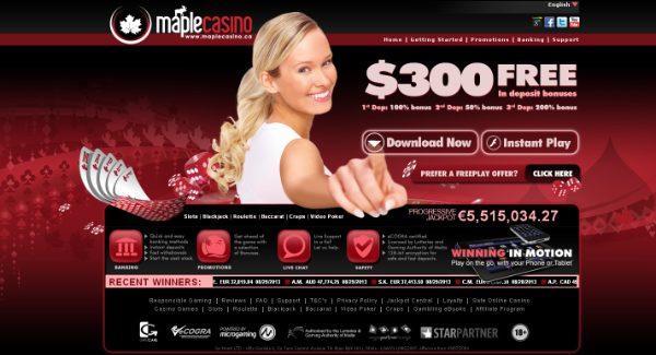 Maple Casino voted best casino - Homepage